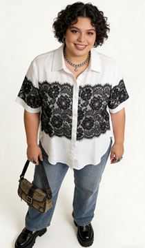 Picture of CURVY GIRL BLOUSE WITH LACE